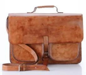 Nanita Hand-Stitched Genuine Leather Briefcase