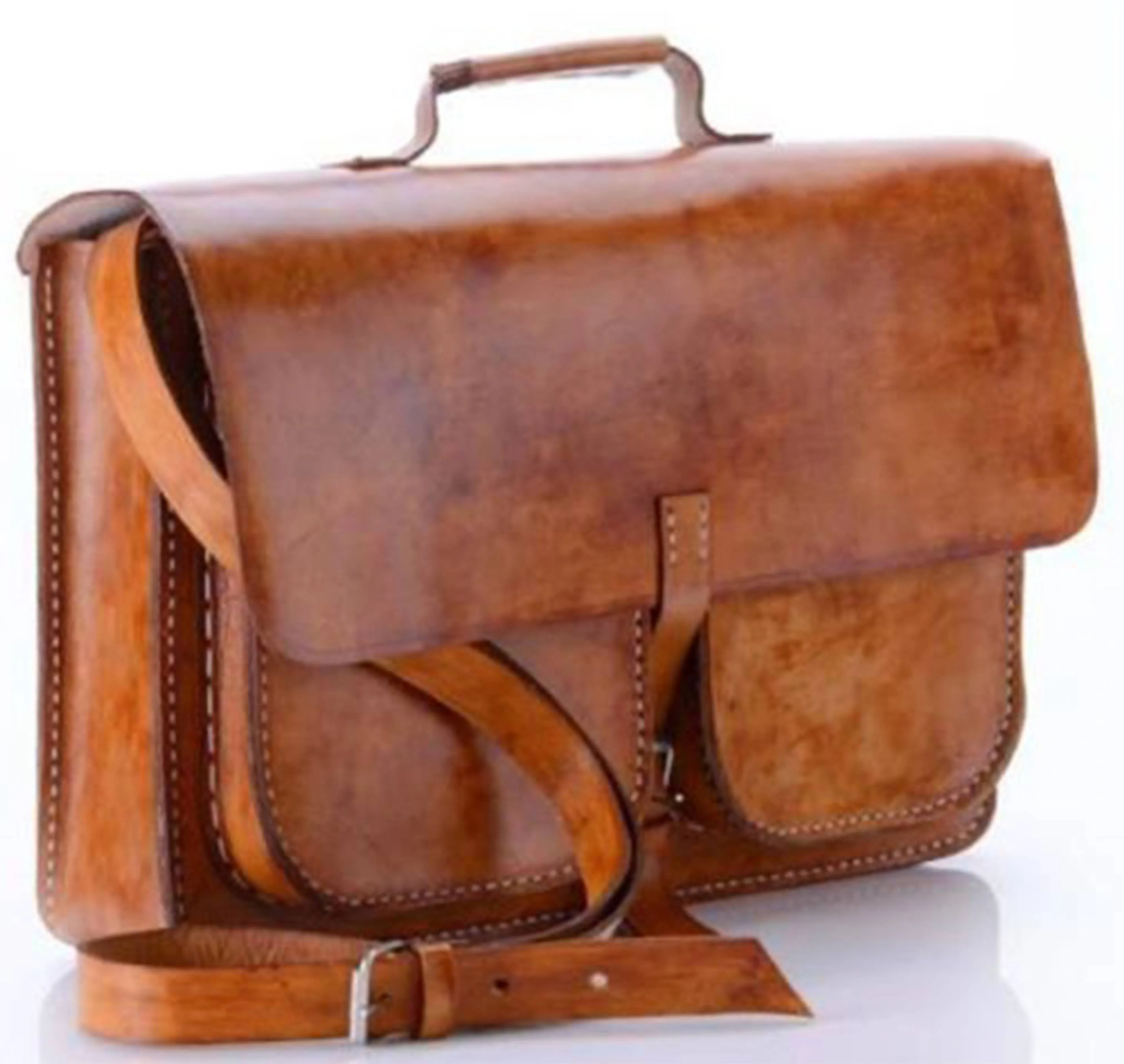 Nanita Hand-Stitched Genuine Leather Briefcase