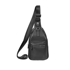 Nomadpack Genuine Leather Cross-Body Travel Chest Bag Black