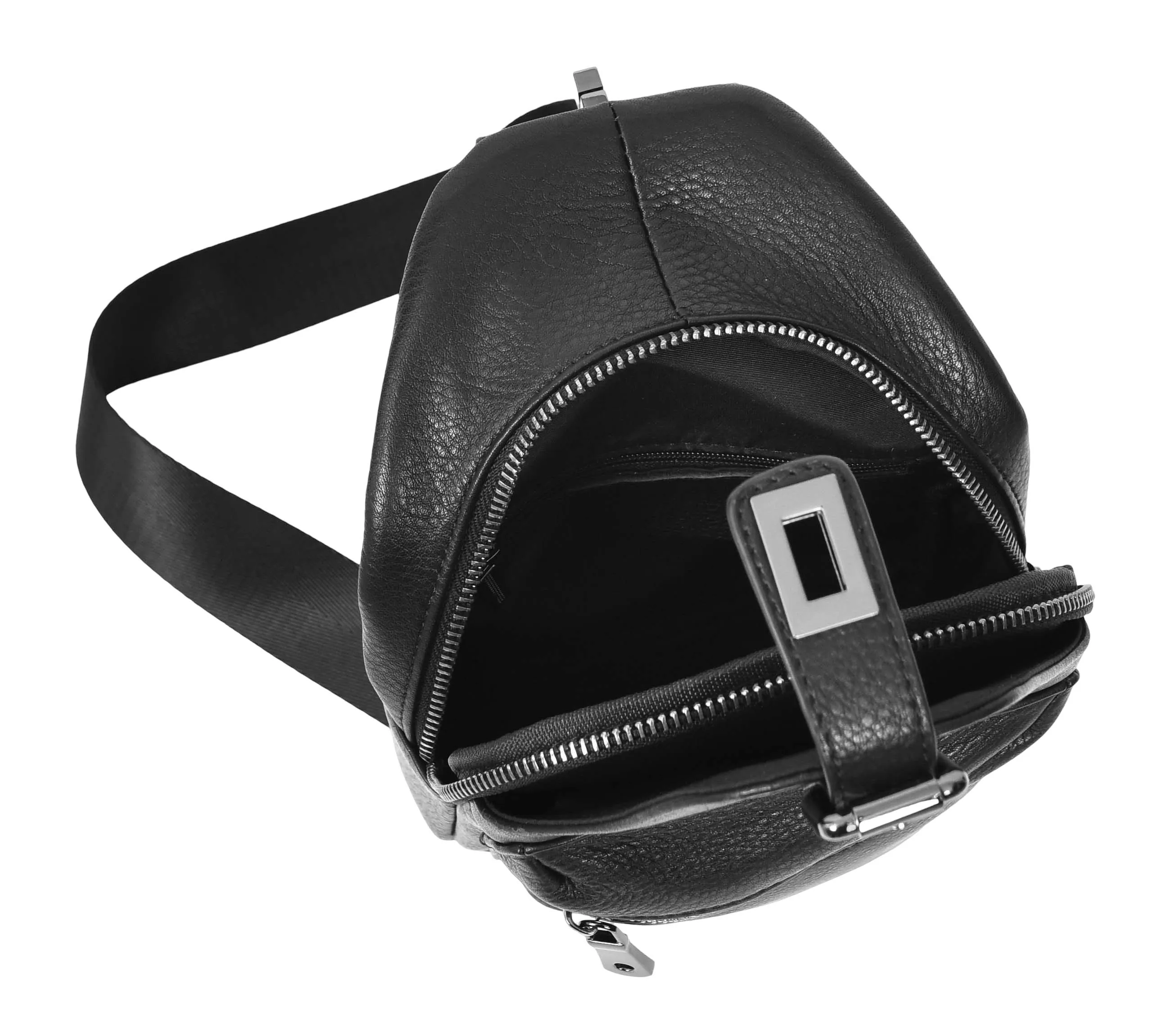 Nomadpack Genuine Leather Cross-Body Travel Chest Bag Black