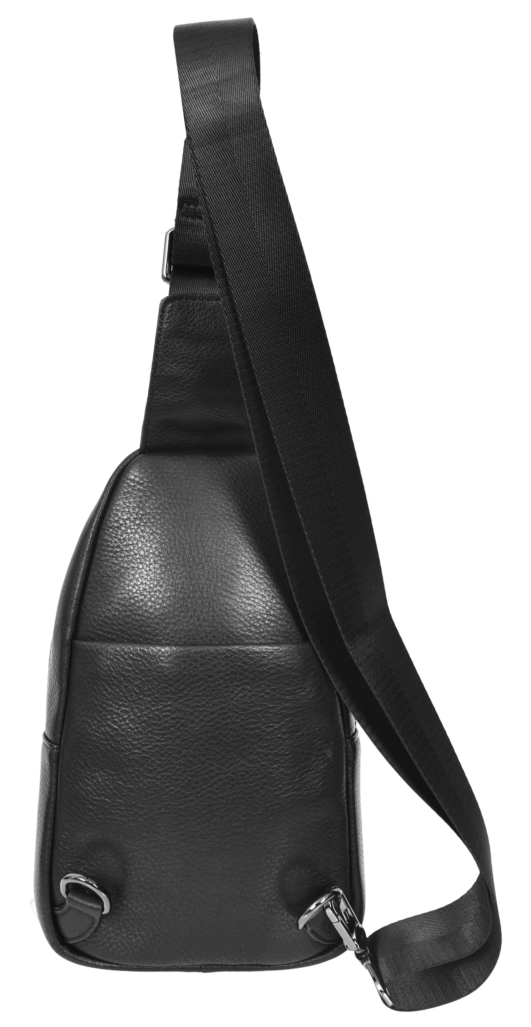 Nomadpack Genuine Leather Cross-Body Travel Chest Bag Black