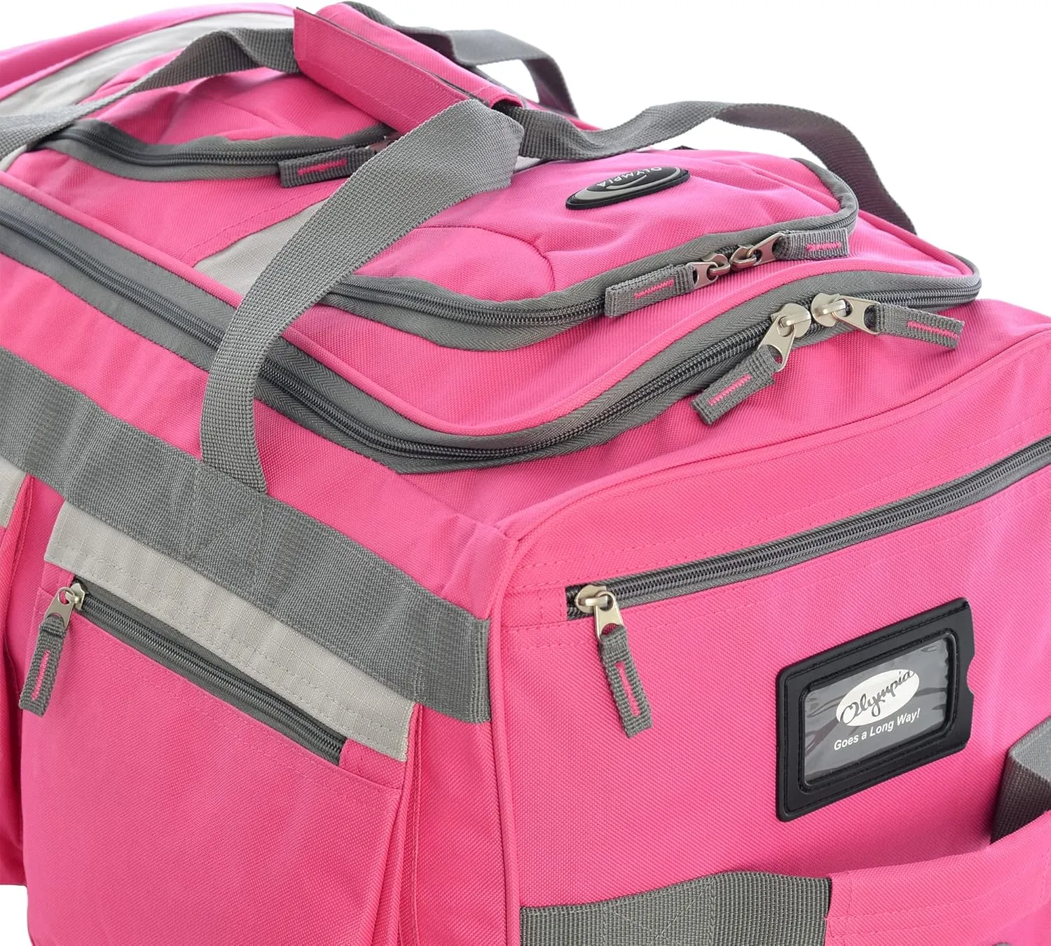 Olympia U.S.A. 22 inch Carry On 8 Pockets Wheeled Rolling Duffel Bag Water Resistant Luggage Lightweight Travel Suitcase with Retractable Handle