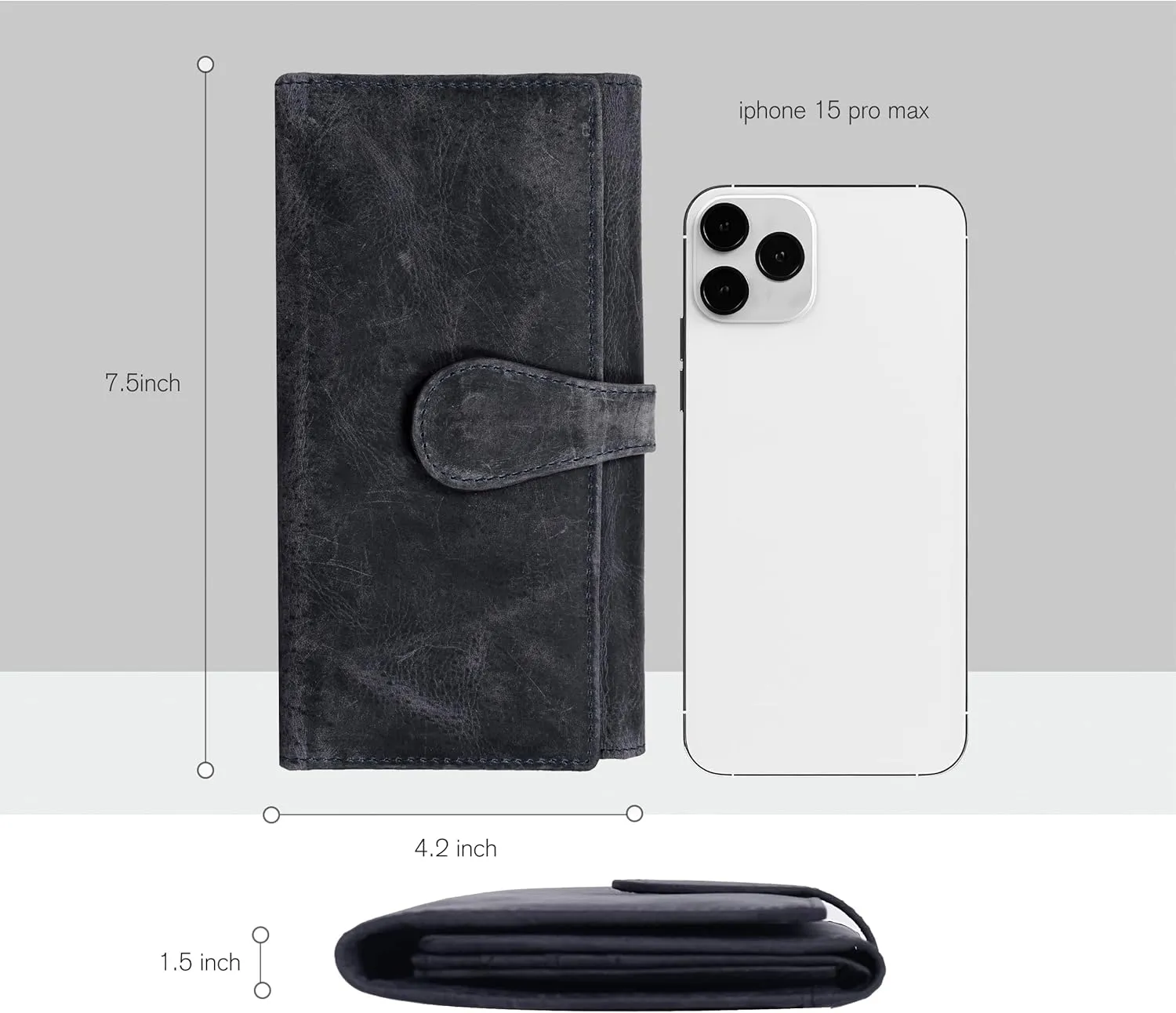Real Leather Women Wallet Leather with RFID Blocking -Trifold Card Holder Designer Ladies Clutch with ID Window Wallets