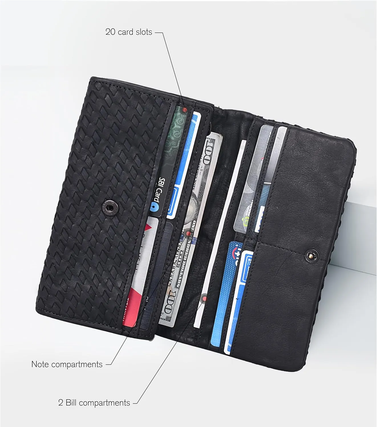Real Leather Women Wallet Leather with RFID Blocking -Trifold Card Holder Designer Ladies Clutch with ID Window Wallets