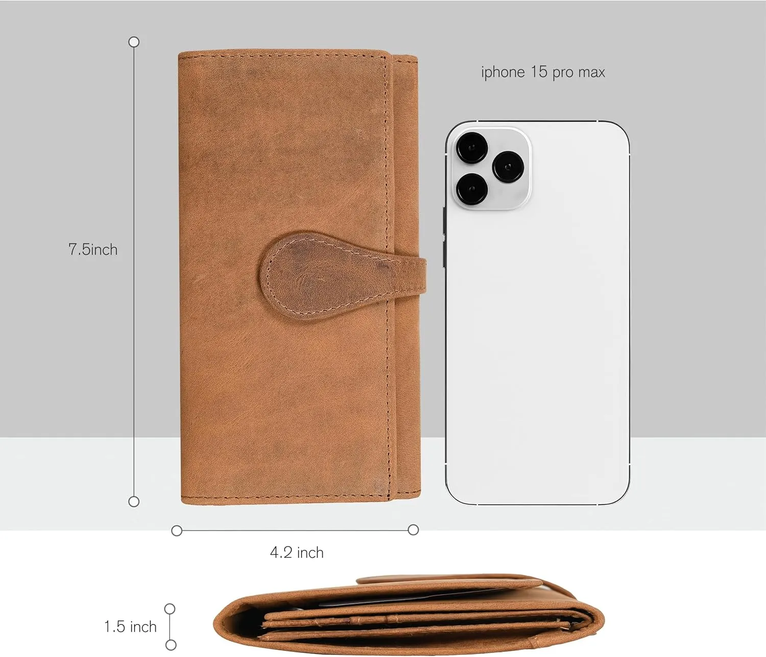 Real Leather Women Wallet Leather with RFID Blocking -Trifold Card Holder Designer Ladies Clutch with ID Window Wallets