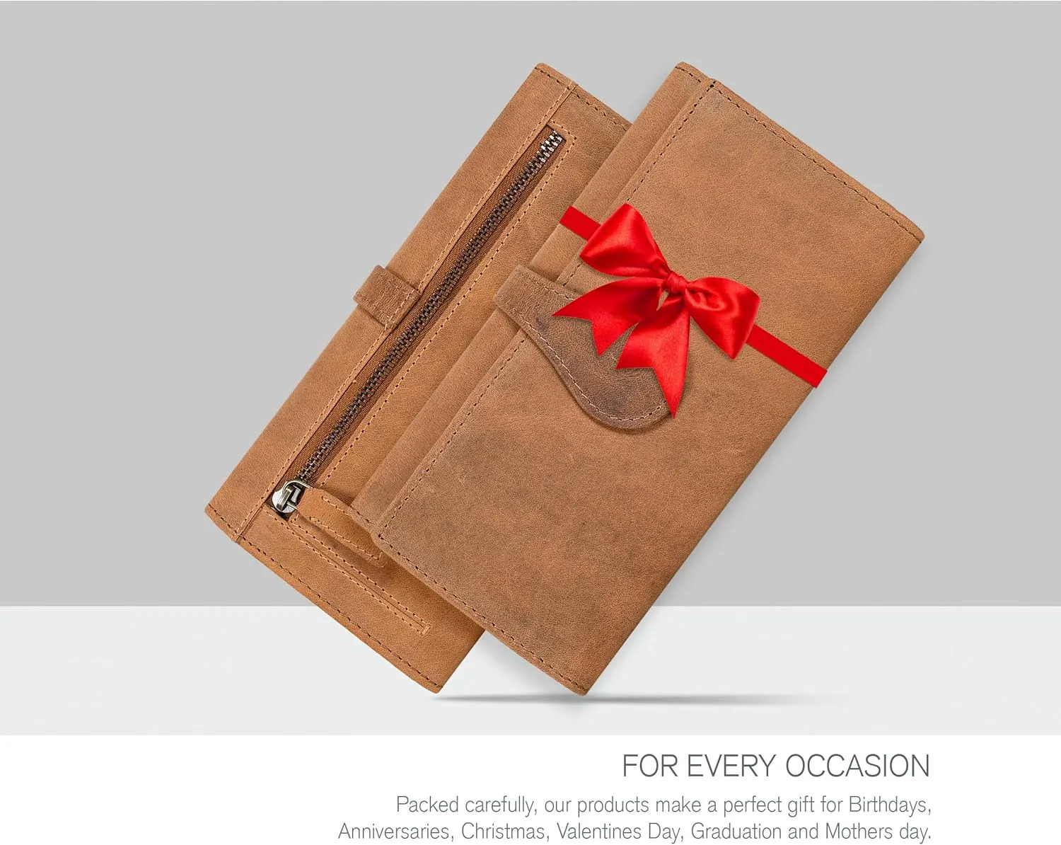 Real Leather Women Wallet Leather with RFID Blocking -Trifold Card Holder Designer Ladies Clutch with ID Window Wallets