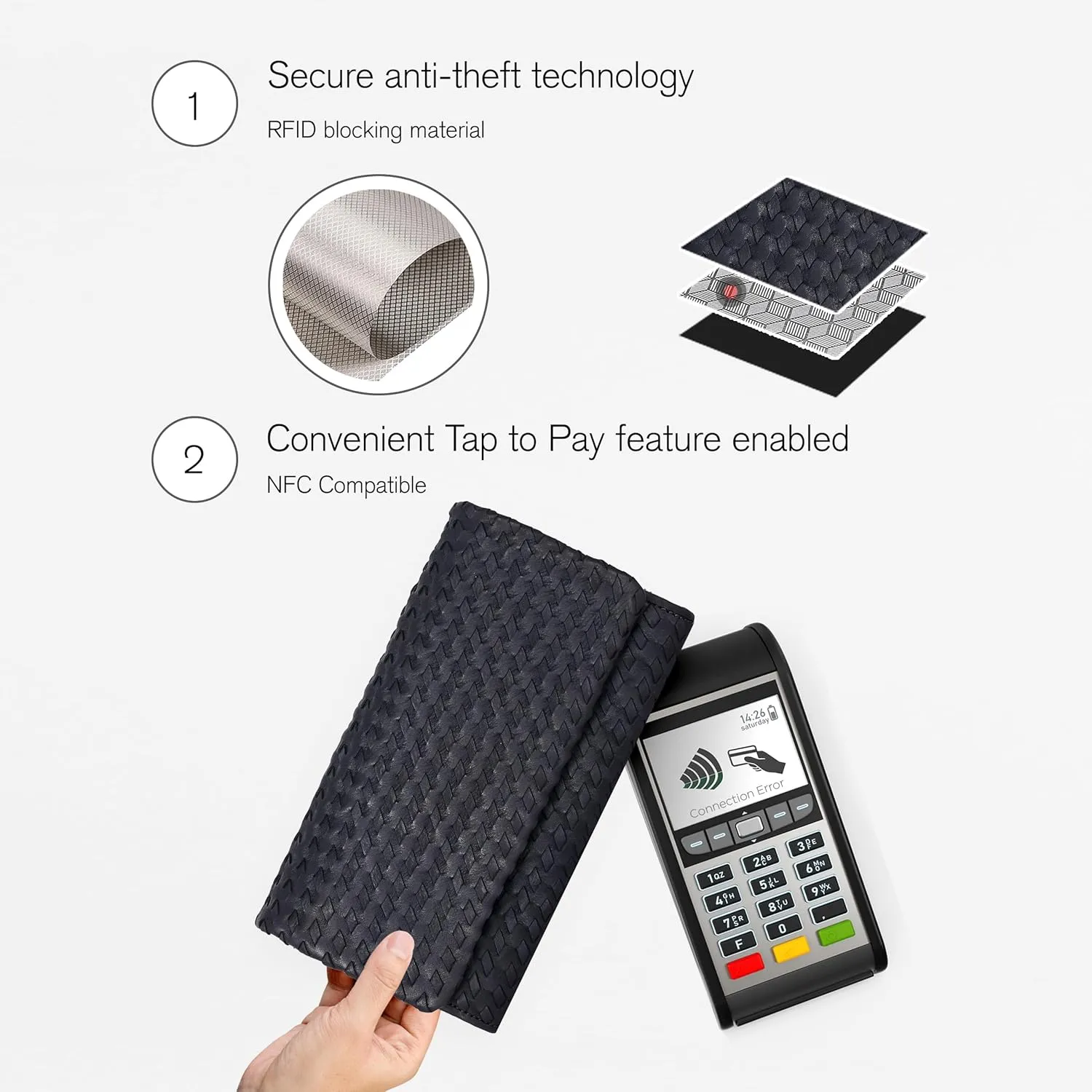 Real Leather Women Wallet Leather with RFID Blocking -Trifold Card Holder Designer Ladies Clutch with ID Window Wallets