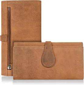 Real Leather Women Wallet Leather with RFID Blocking -Trifold Card Holder Designer Ladies Clutch with ID Window Wallets