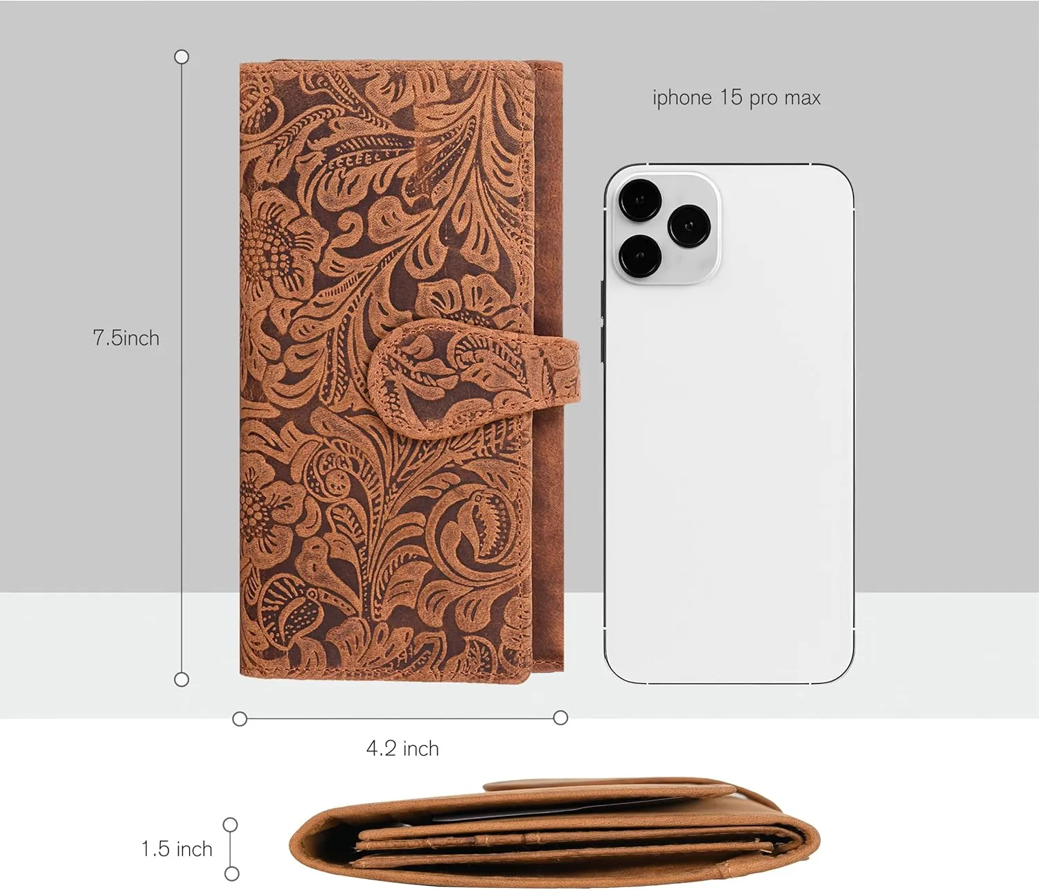 Real Leather Women Wallet Leather with RFID Blocking -Trifold Card Holder Designer Ladies Clutch with ID Window Wallets
