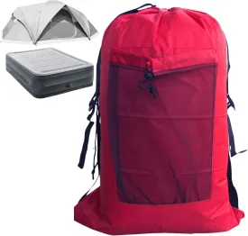 RED (26" H x 14" Dia.) Tent Replacement Bag, Tent Bag. Also, for Flip Seat, Bleacher Seat, Booster Seat, Stroller, Laundry, & Camping. 420D Polyester w/Adjustable Straps & Mesh Pocket.