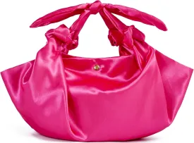 Satin Clutch Purse with Knots,adjustable Silk Top-handle Knots Evening Bag for Women Wedding Party Pure handmade Handbag