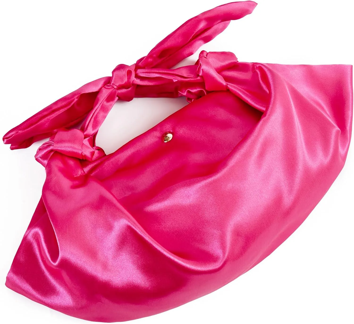 Satin Clutch Purse with Knots,adjustable Silk Top-handle Knots Evening Bag for Women Wedding Party Pure handmade Handbag