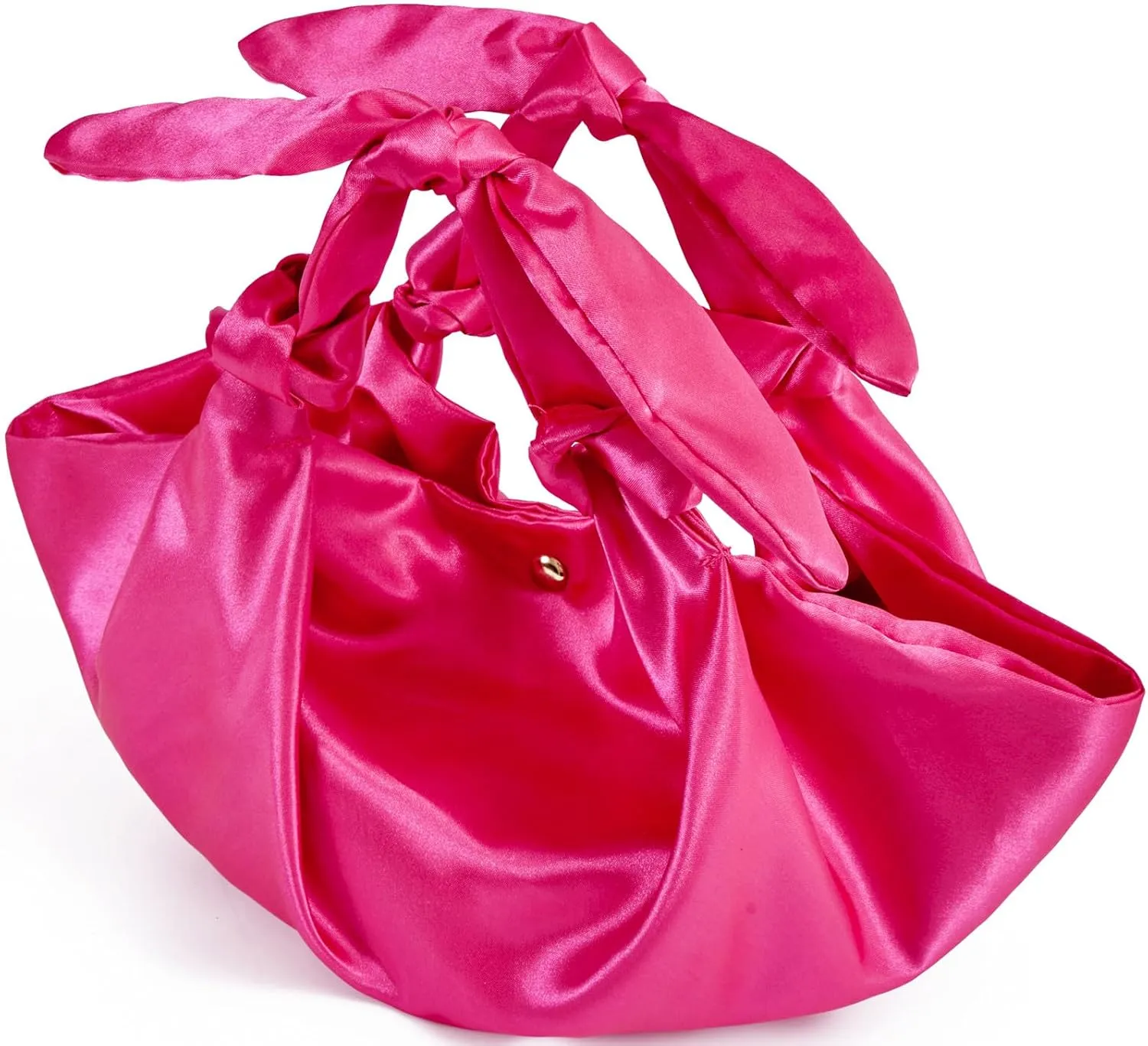 Satin Clutch Purse with Knots,adjustable Silk Top-handle Knots Evening Bag for Women Wedding Party Pure handmade Handbag