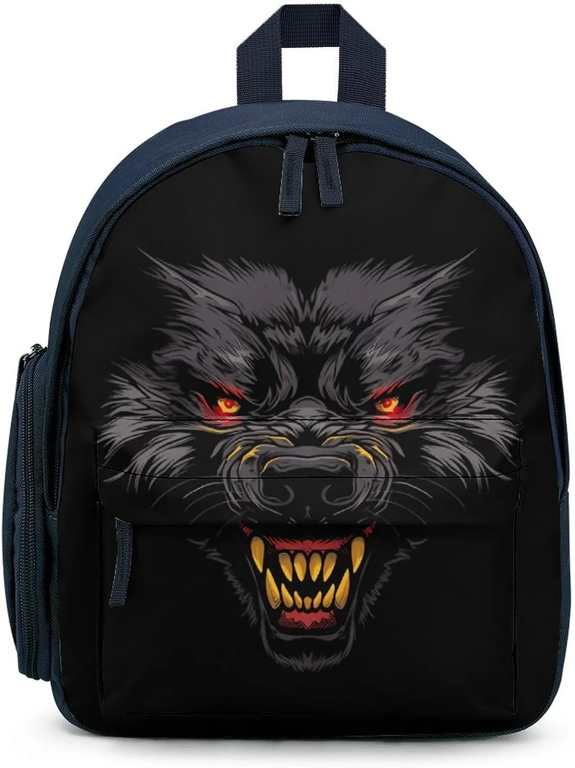 Scary Werewolf Face Cute Backpack Daily Casual Daypack Travel Mini Bag with Adjustable Strap Blue-style-35