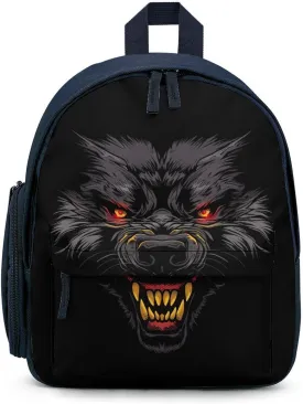 Scary Werewolf Face Cute Backpack Daily Casual Daypack Travel Mini Bag with Adjustable Strap Blue-style-35