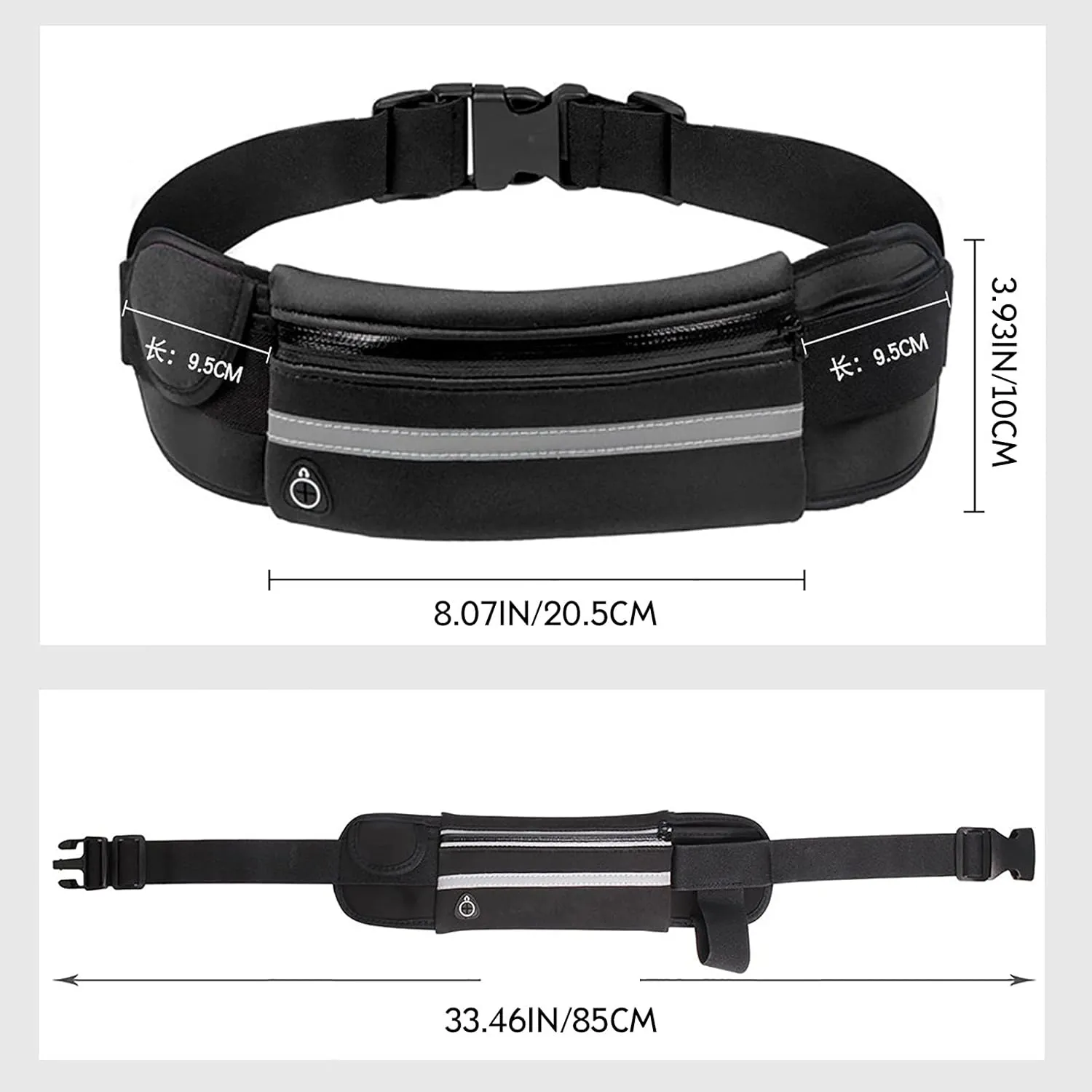 Slim Running Belt, Waterproof Fanny Packs for Women,Phone Holder for Running,Reflective Waist Bag for Women,Runners Belt Pouch,Money Belt,Waist Pack Bag for Workout Travel Camping Running