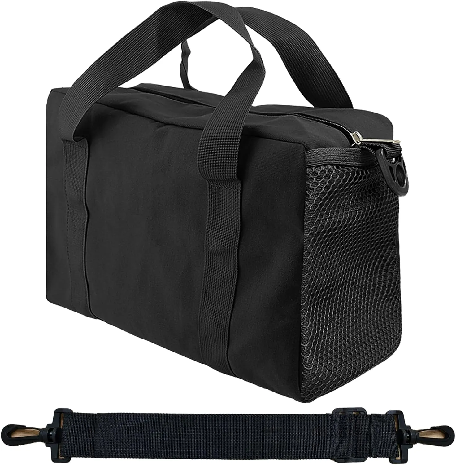 Small Tool Bag,Large Capacity Tool Bags for Men,Tool Organizer Bag,It Has Shoulder Straps And Side Pockets Canvas Tool Storage Bags for Storage Handbag for Screwdrivers,Wrench,Pliers (Black, 12 Inch)