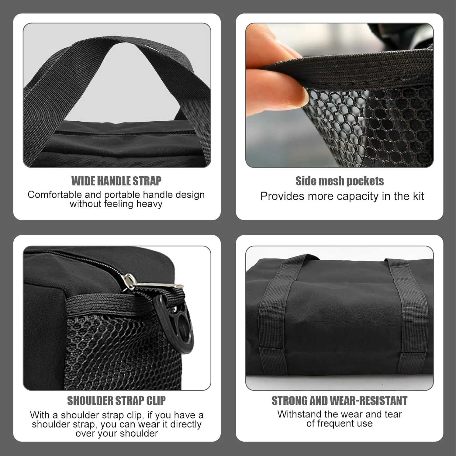 Small Tool Bag,Large Capacity Tool Bags for Men,Tool Organizer Bag,It Has Shoulder Straps And Side Pockets Canvas Tool Storage Bags for Storage Handbag for Screwdrivers,Wrench,Pliers (Black, 12 Inch)
