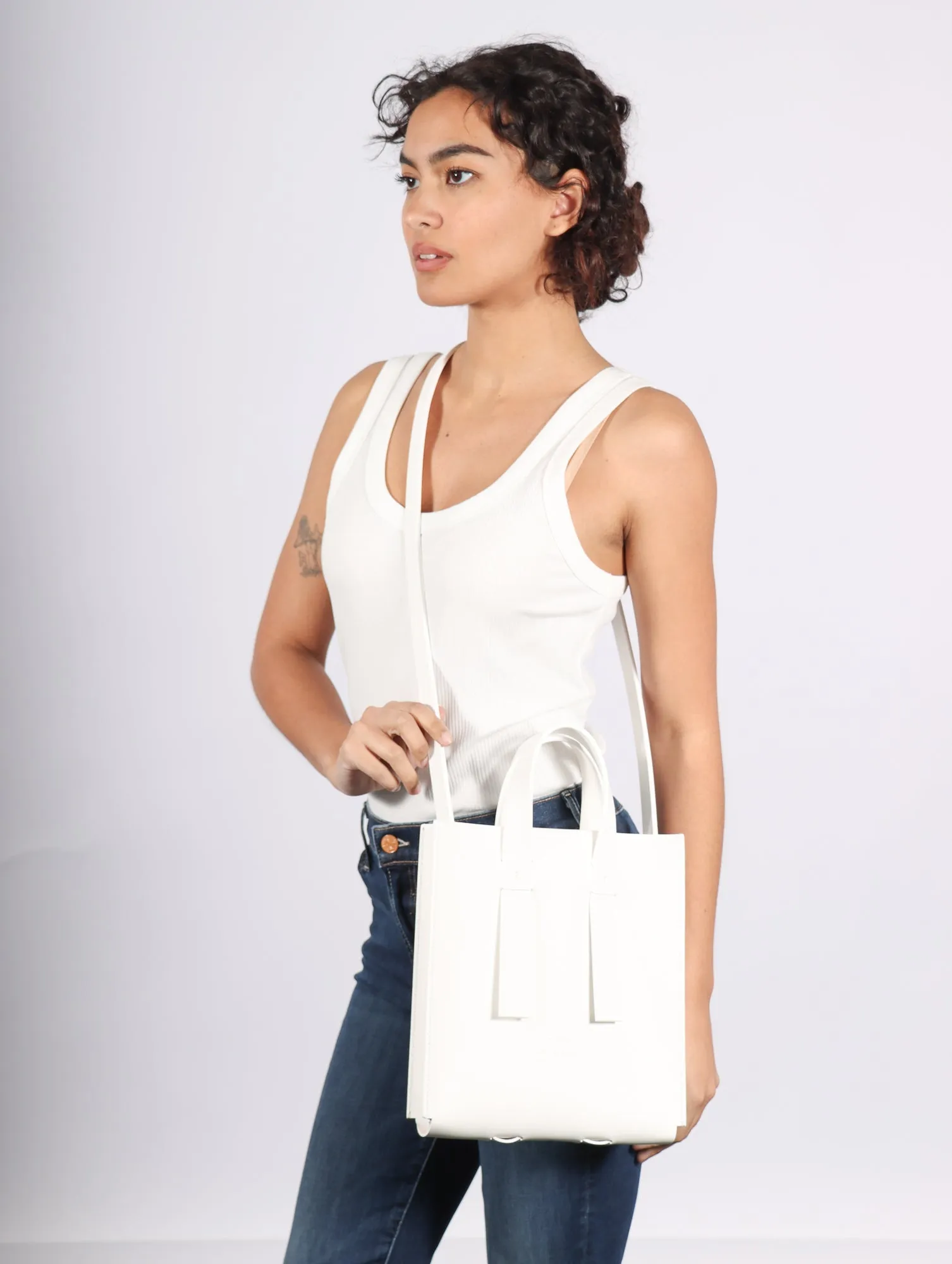 Small Tote in White by Arrhe Studio
