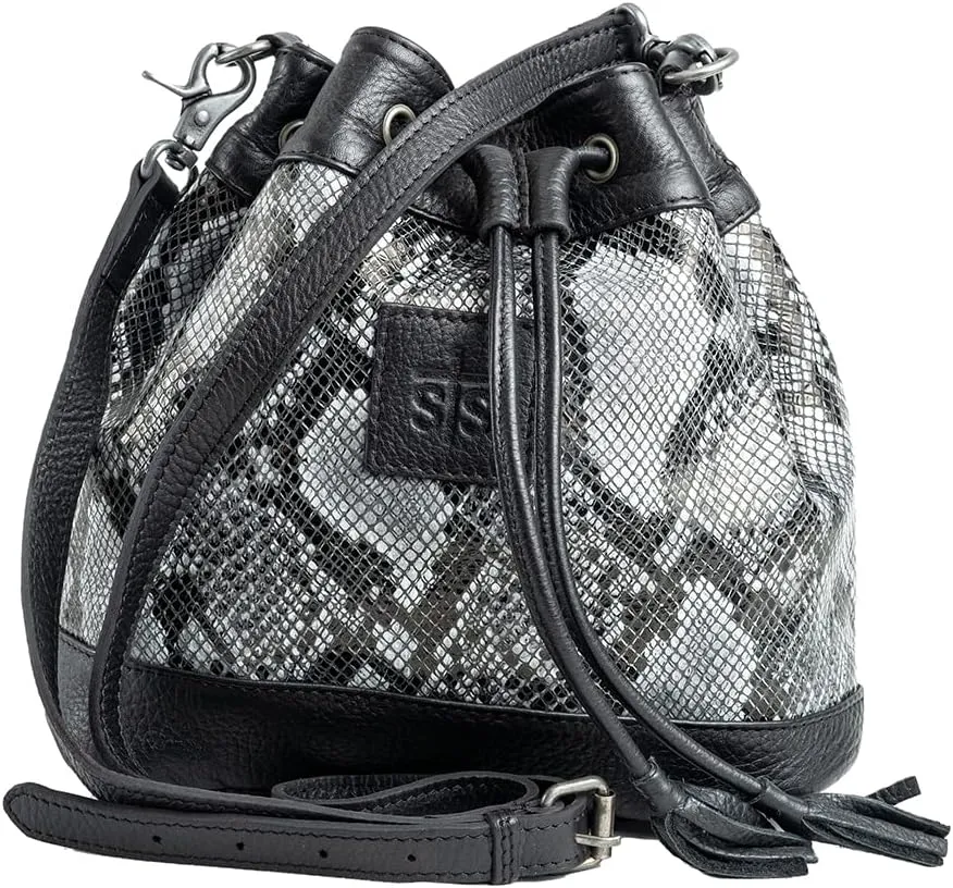 STS Ranchwear Women's Casual Everyday Multifunctional Santana Collection Bucket Bag with Adjustable Strap, Gray