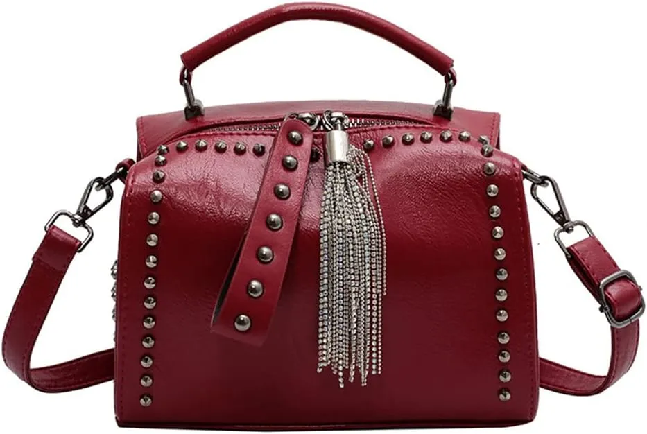 Stylish Women Barrel Tote Bag - Double Zipper Satchel Handbag - Leather Crossbody Shoulder Bag