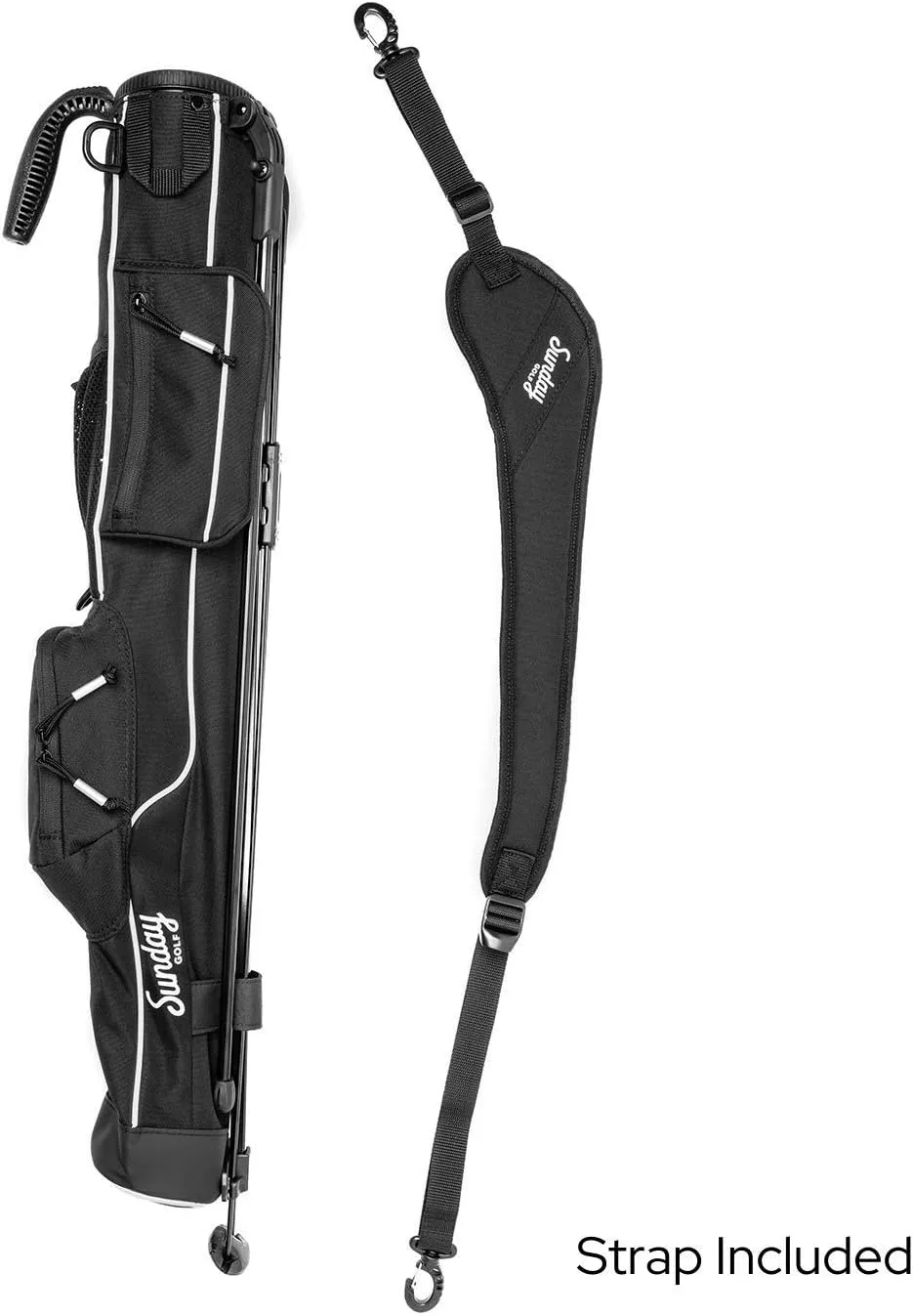Sunday Golf - Lightweight Sunday Golf Bag with Strap and Stand  Easy to Carry and Durable Pitch n Putt Golf Bag  Golf Stand Bag for The Driving Range, Par 3 and Executive Courses  31.5 inches Tall