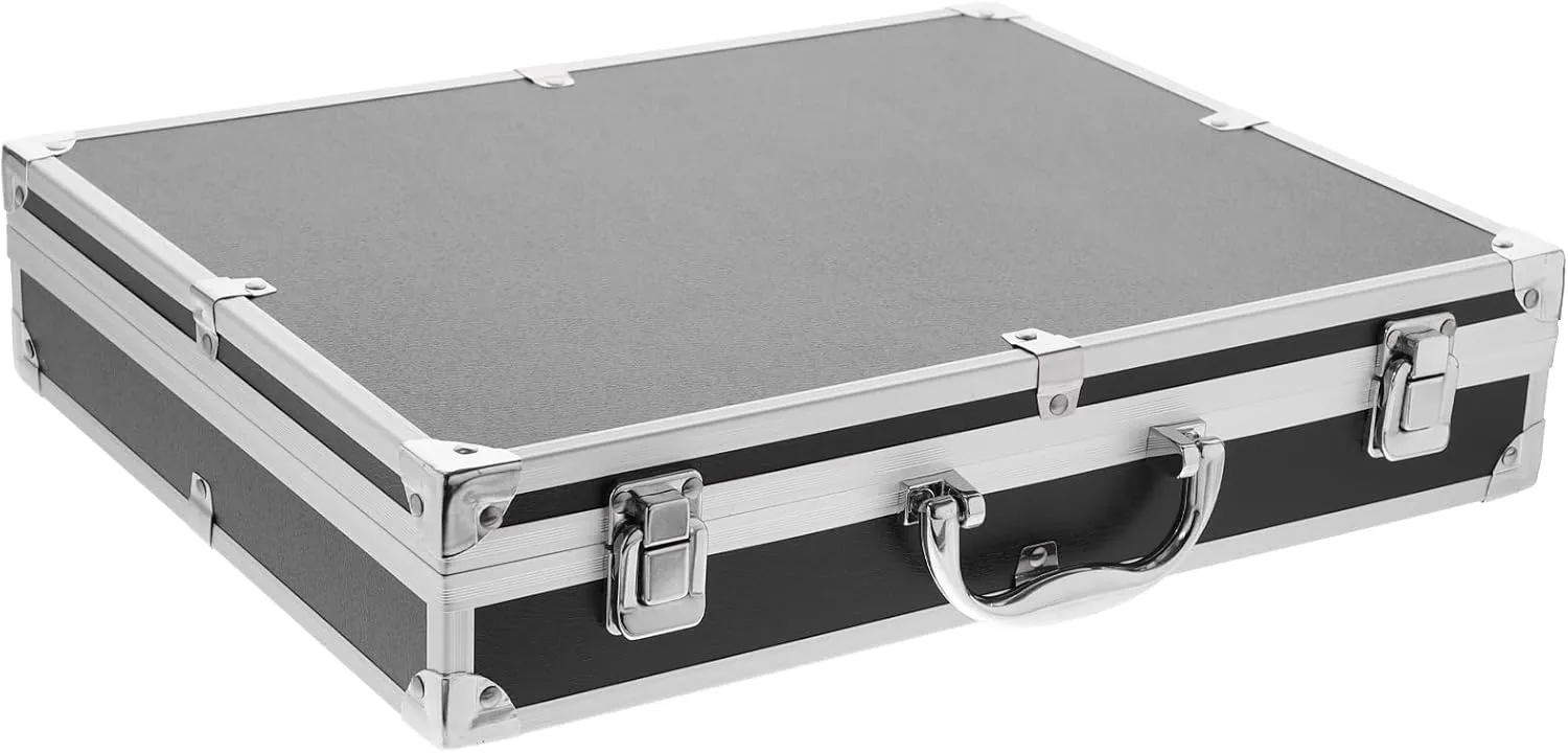 SUPVOX Aluminum Hard Case Briefcase: 14.5 Inch Lockable Carrying Case with DIY Customized Pluck Foam Interior - Portable Hard Suitcase, Secure Storage for Electronics, Tools, and Valuables