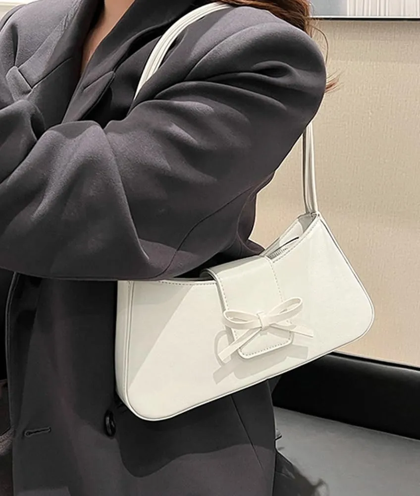 Sweet Womens Shoulder Bag Vegan Leather Clutch Bag For Women Trendy Underarm Handbag Casual Y2K Purse Versatile Work Purse