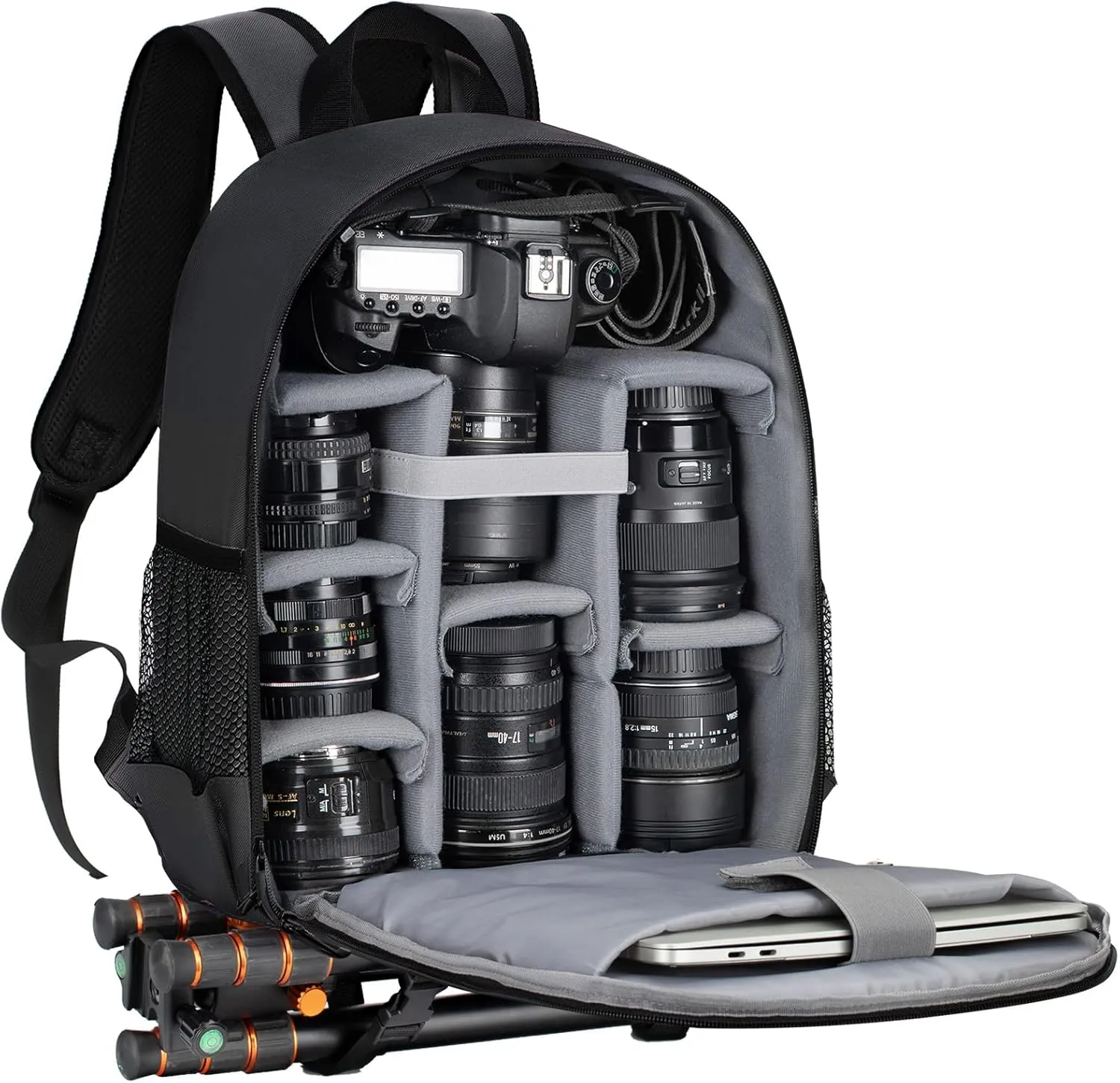 TARION Camera Backpack Bag Small - Professional DSLR Camera Bag with Waterproof Rain Cover Laptop Compartment Photograhy Backpack Case Black TB-S
