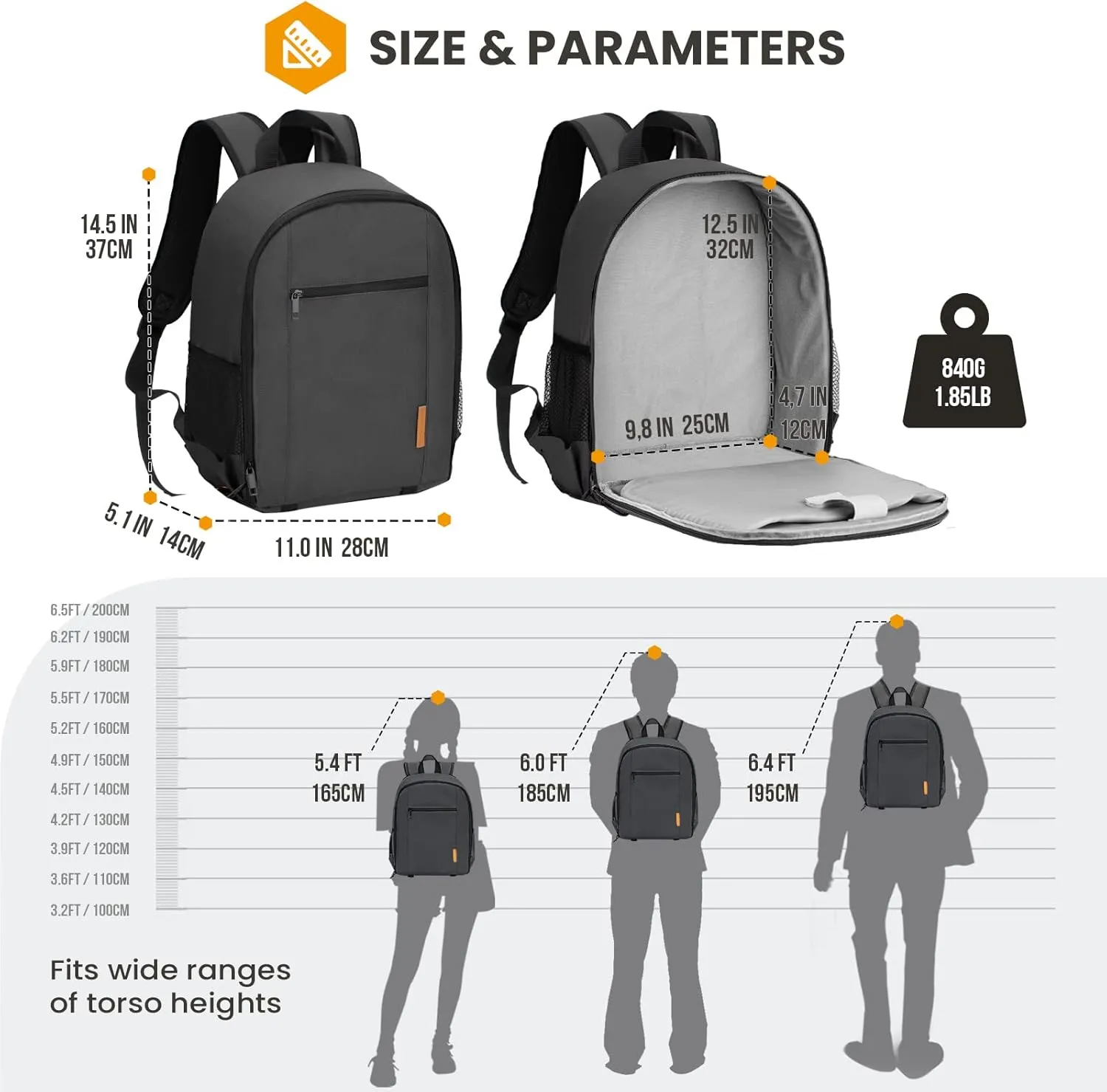 TARION Camera Backpack Bag Small - Professional DSLR Camera Bag with Waterproof Rain Cover Laptop Compartment Photograhy Backpack Case Black TB-S