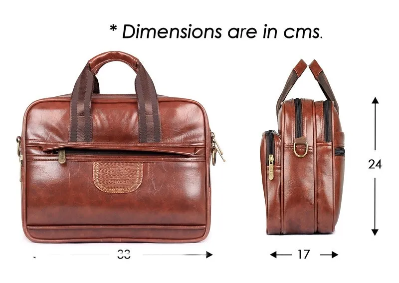 The Clownfish Commuter Series Messenger Bag - Multipurpose, Cushioned Sleeve | Includes Zipper Pockets | Size: 33cm x 24cm x 17cm | Burnt Brown