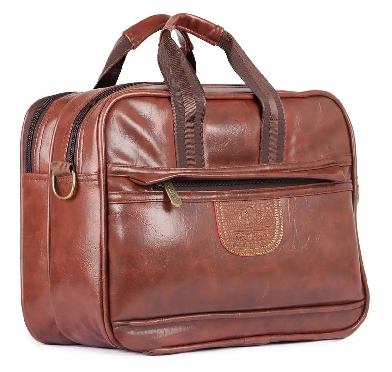 The Clownfish Commuter Series Messenger Bag - Multipurpose, Cushioned Sleeve | Includes Zipper Pockets | Size: 33cm x 24cm x 17cm | Burnt Brown