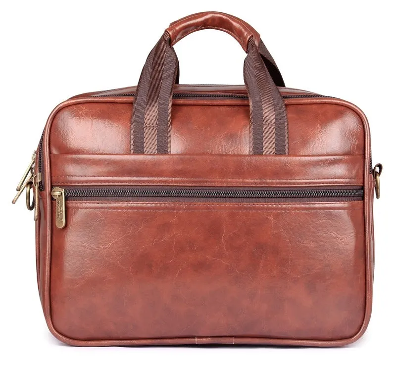 The Clownfish Commuter Series Messenger Bag - Multipurpose, Cushioned Sleeve | Includes Zipper Pockets | Size: 33cm x 24cm x 17cm | Burnt Brown