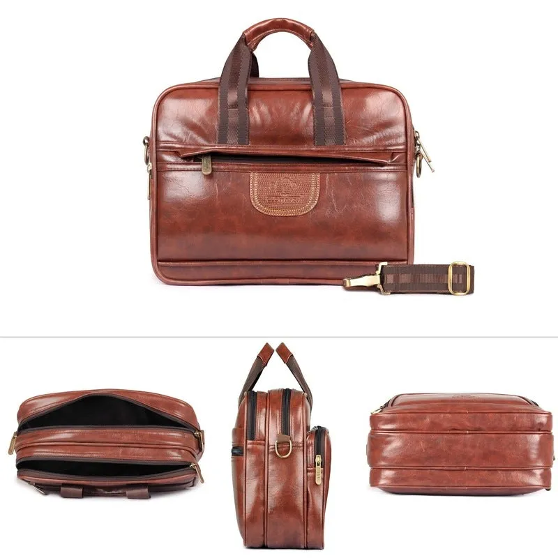 The Clownfish Commuter Series Messenger Bag - Multipurpose, Cushioned Sleeve | Includes Zipper Pockets | Size: 33cm x 24cm x 17cm | Burnt Brown