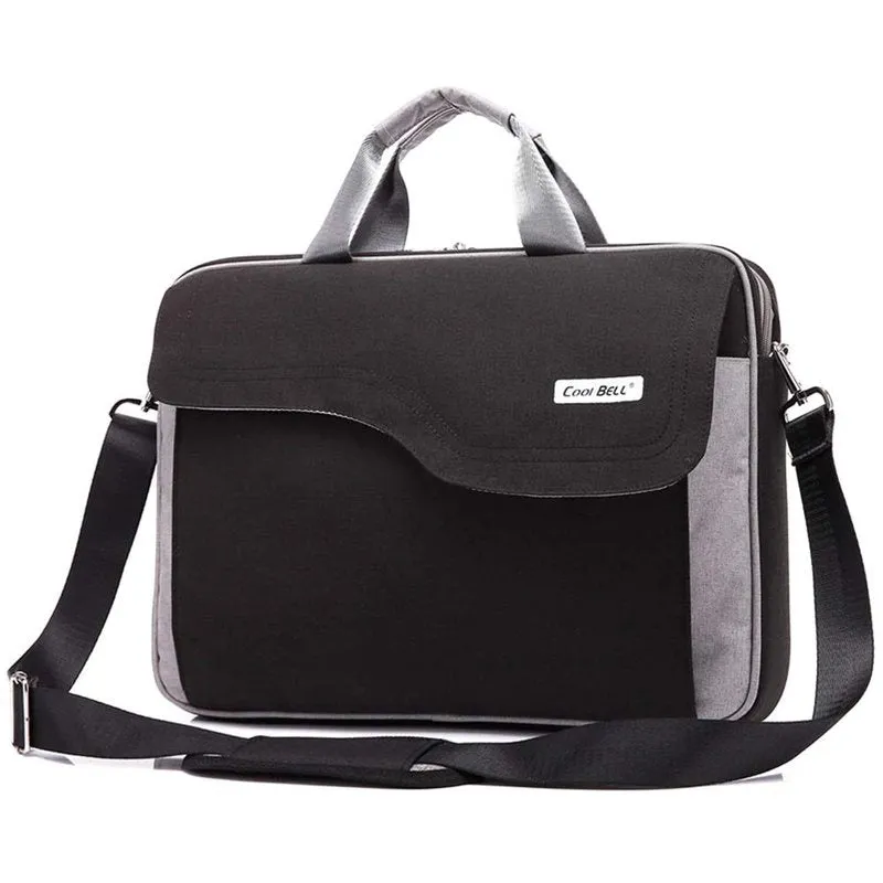 THE CLOWNFISH CoolBELL Casual Laptop Bag - Water Resistant, Lightweight | Adjustable Strap | 15.6 inch | Black with Grey