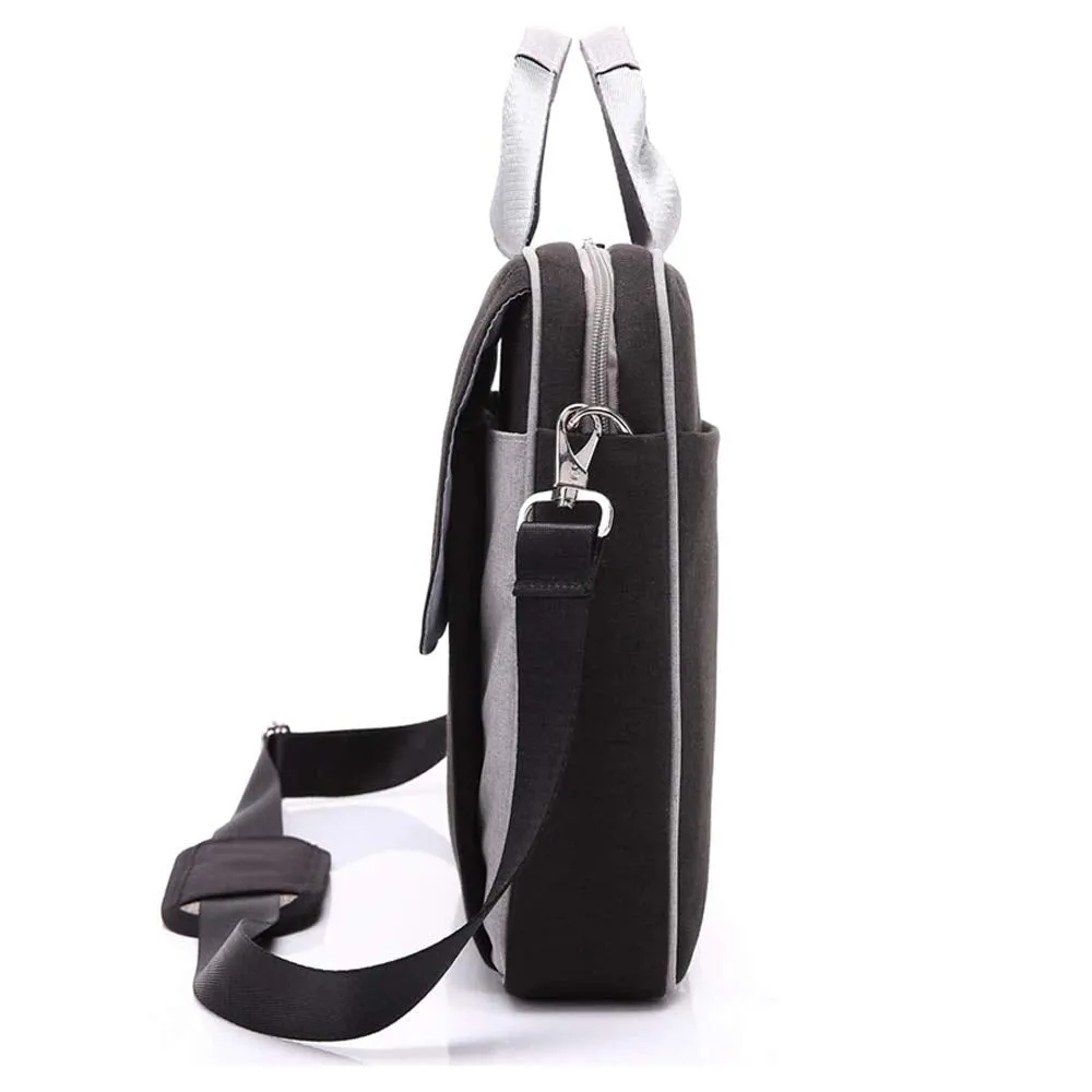 THE CLOWNFISH CoolBELL Casual Laptop Bag - Water Resistant, Lightweight | Adjustable Strap | 15.6 inch | Black with Grey
