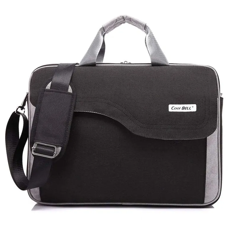 THE CLOWNFISH CoolBELL Casual Laptop Bag - Water Resistant, Lightweight | Adjustable Strap | 15.6 inch | Black with Grey