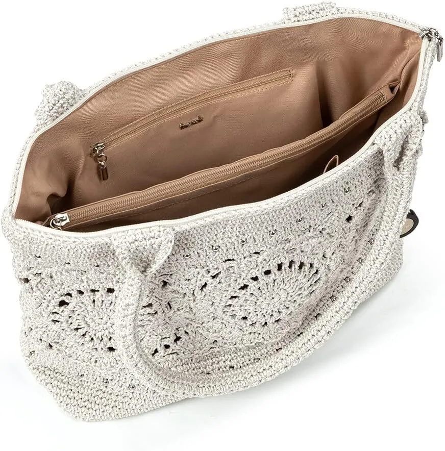 The Sak Crafted Classics Tote Bag - Hand Crochet Women's Purse For Everyday, Travel, Beach Bag - Carryall Shoulder Bag Straps