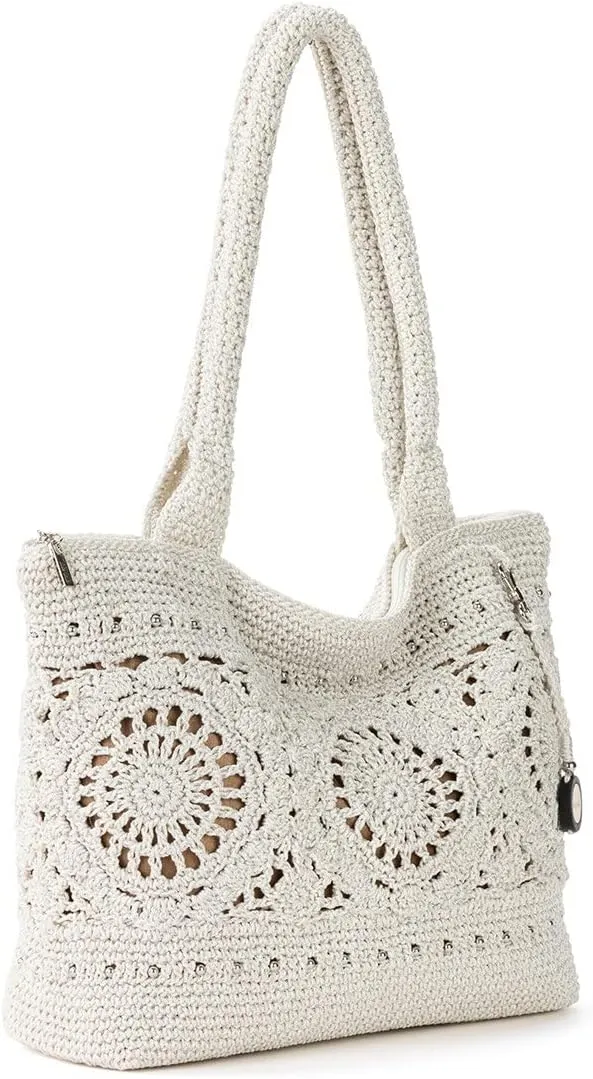 The Sak Crafted Classics Tote Bag - Hand Crochet Women's Purse For Everyday, Travel, Beach Bag - Carryall Shoulder Bag Straps