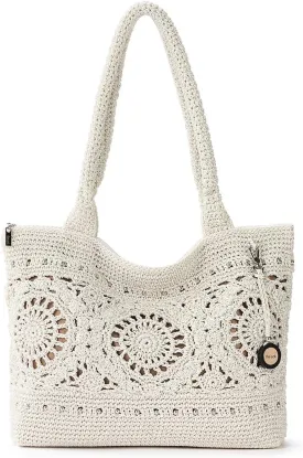 The Sak Crafted Classics Tote Bag - Hand Crochet Women's Purse For Everyday, Travel, Beach Bag - Carryall Shoulder Bag Straps