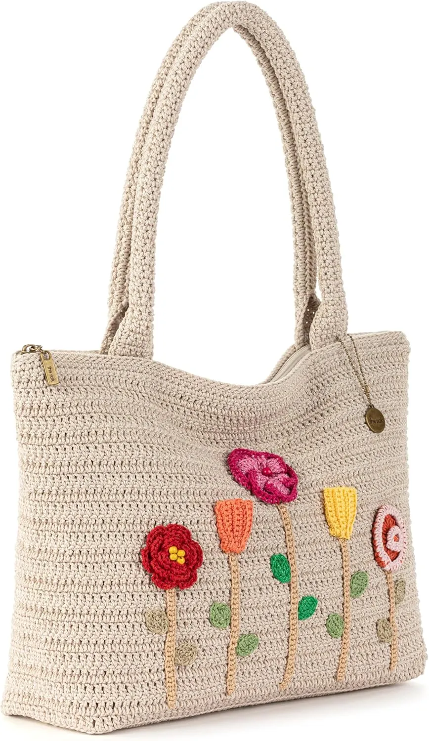 The Sak Crafted Classics Tote Bag - Hand Crochet Women's Purse For Everyday, Travel, Beach Bag - Carryall Shoulder Bag Straps