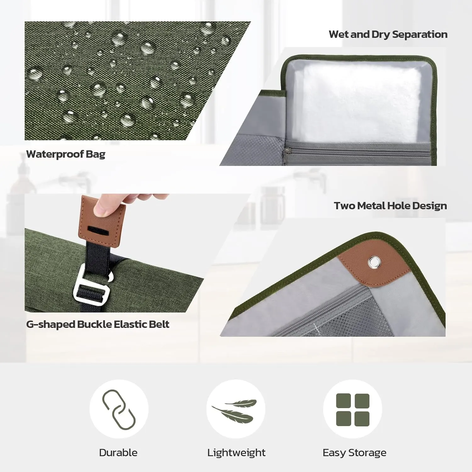 Toiletry Bag for Men, Travel Essentials Travel Toiletry Bag, Water-Resistant Compact Bathroom Roll Organizer for Hygiene, Shaving kit, Gifts for men