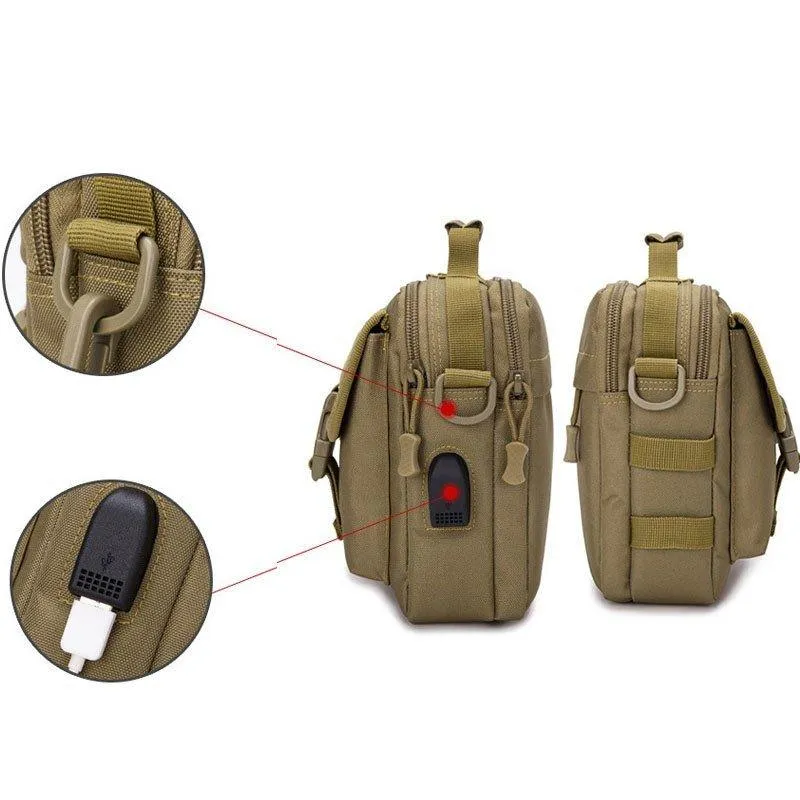 USB Molle Messenger Bags Shoulder Sling Pack