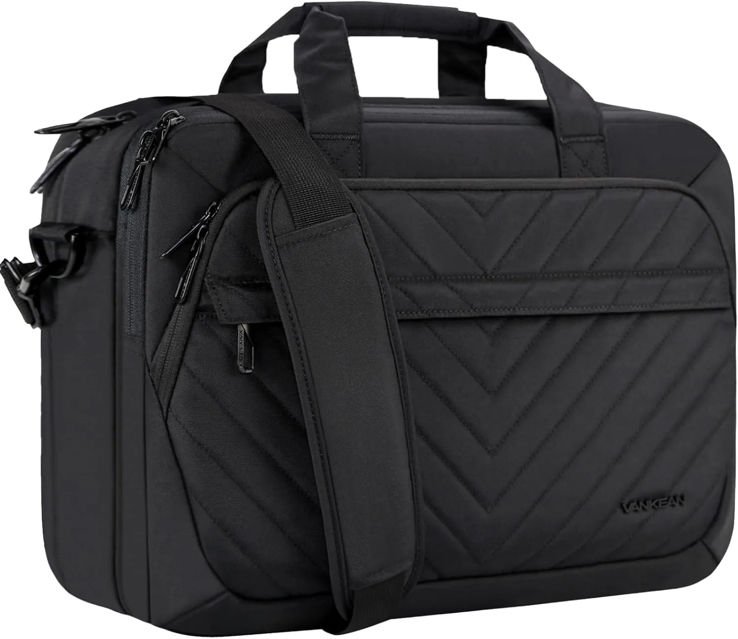 VANKEAN Laptop Briefcase for Women Men Fashion, TSA Friendly Expandable 17 Inch Laptop Bag, Waterproof Computer Bag with RFID Pocket, Work Bag for Women Messenger Bags, Business/Travel/College, Black