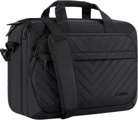 VANKEAN Laptop Briefcase for Women Men Fashion, TSA Friendly Expandable 17 Inch Laptop Bag, Waterproof Computer Bag with RFID Pocket, Work Bag for Women Messenger Bags, Business/Travel/College, Black
