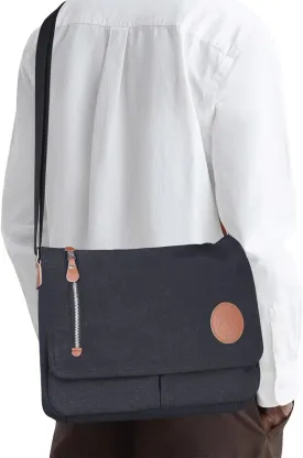 Vintage Canvas Satchel Messenger Bag for Men Women Crossbody Bag Travel Shoulder Bag 13.3" Laptop Bag Bookbag Work