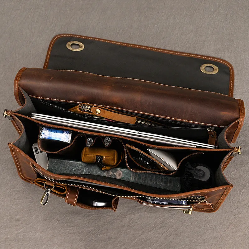Vintage Leather Laptop Messenger Bag