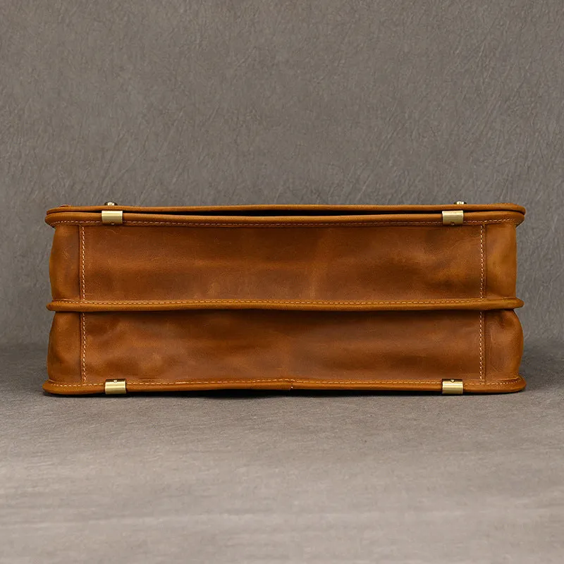 Vintage Leather Laptop Messenger Bag