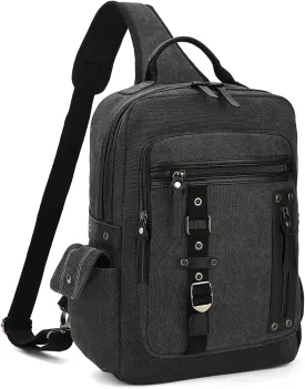 Vintage Messenger Bag, Canvas Backpack for Travel, Men's Shoulder Bag, Dual-use Bag for Hand Carry and Crossbody Carry