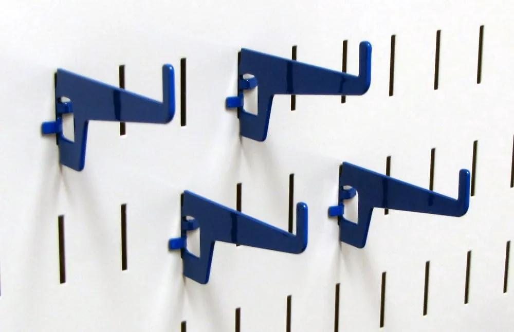 Wall Control 2-7/8in Long Reach Hook Pack - Slotted Metal Pegboard Hooks Pegboard and Slotted Tool Board - Blue